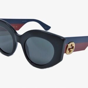 Gucci Black and Red Sunglasses with Gold Logo